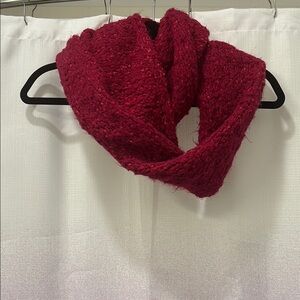 Elegant Red Knit Infinity Scarf